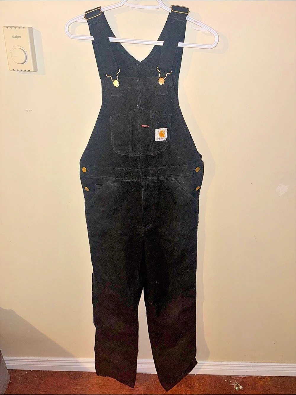 Carhartt Bib Overall Black Cotton Waist 28
